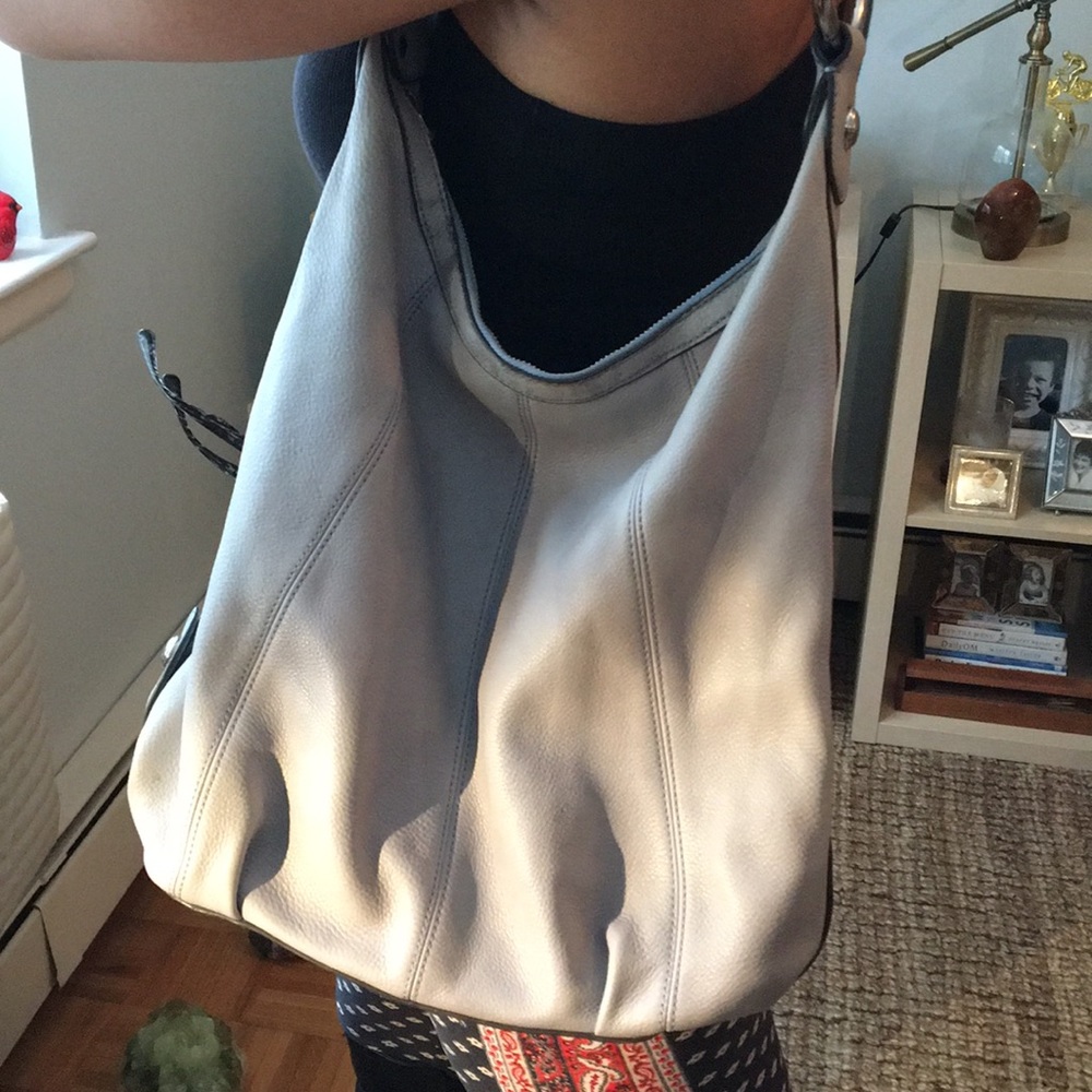 Light blue leather bag